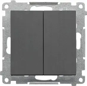 Kontakt-Simon 55 TW5.01/116 Double Rocker Switch Module, 10 AX, 250V, Graphite Matte
