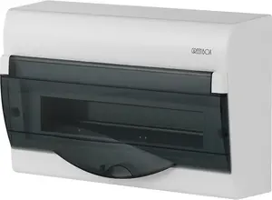 ELEKTROPLAST GREEN BOX Surface-Mounted Modular Distribution Board 1x14+2, IP40, Transparent Smoked Door