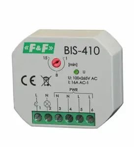 F&F BIS-410 Flush-Mounted Bistable Relay with Timer for Illuminated Switches