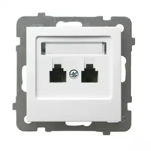 Двойная телефонная розетка Ospel GPT-2GN/m/00, белая, IP20