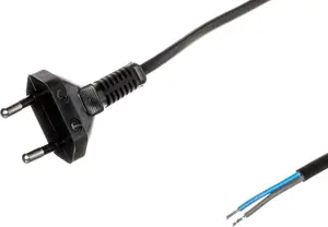 Zamel Power Cord without Switch 250cm 2x0.75mm² Black