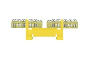 PAWBOL E.4132 Low Profile Terminal Block for TH35 Rail, 2x5-Pole, Split, Yellow
