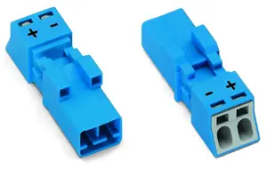 Wago 890-1112 WINSTA MINI 2-Pole Electrical Connector, 16A, 250V, Blue
