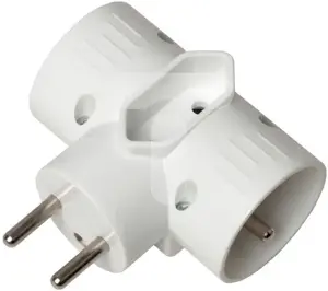 GTV AE-RU0121-00 Plug-in Power Splitter 2x 2P+Z and 1x Euro Socket White