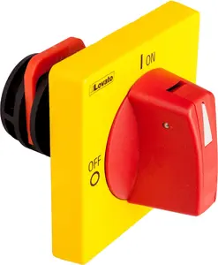 Привод дверной LOVATO Electric GAX63 с красно-желтой рукояткой и блокировкой