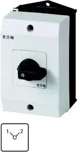 Кулачковый переключатель Eaton T0-1-8220/I1, 1-2, 1-полюсный, 20А, в корпусе
