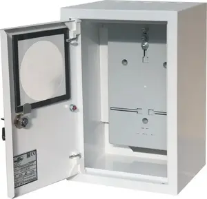 Alfako A-RZ18 Surface-Mounted Electricity Meter Enclosure, 1-Phase, with Lock and Window, RAL 9003