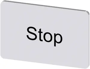 Siemens 3SU1900-0AD81-0DS0 Snap-on Labeling Plate for SIRIUS ACT, Silver, Stop Inscription