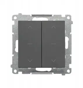 Kontakt-Simon TZW2.01/116 Double Roller Blind Switch 1-0-2 Module, 10 A, 250 V, Matte Graphite