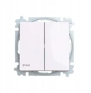 ABB ZONI Double Rocker Switch, IP44, White