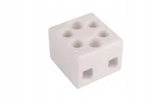 Simet CPO 2-2.5A Glazed Porcelain Screw Terminal Block, 2-Pole, 2.5 mm²