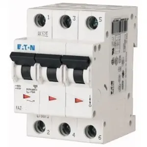 Автоматический выключатель Eaton FAZ-D32/3, 3-полюсный, характеристика D, 32А, 15кА