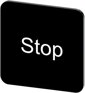 Siemens 3SU1900-0AF16-0DS0 Self-Adhesive Labeling Plate for SIRIUS ACT, 22x22mm, Black, 'Stop' Inscription