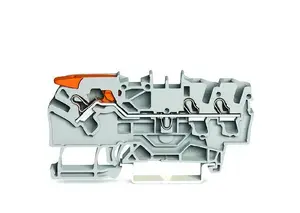 Wago 2102-1301 3-Conductor Through Terminal Block, 2.5mm², Grey