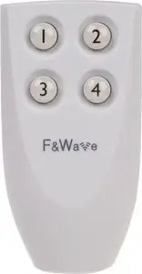F&F FW-RC4G 4-pogu radio tālvadības pults, 3V CR2032 baterija, pelēka