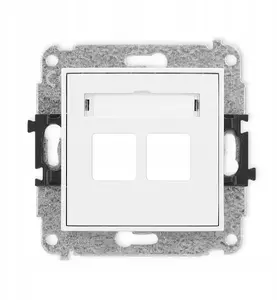 Karlik ICON Dual Multimedia Socket Mechanism for Keystone Modules, White