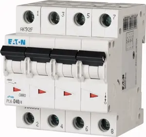 Eaton PL6-C40/4 automātiskais slēdzis, 4 poli, C raksturlīkne, 40A, 6kA