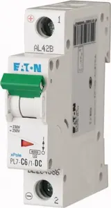 Eaton PL7-C6/1-DC Miniature Circuit Breaker 1P C 6A 10kA DC