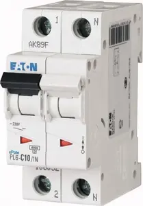 Автоматический выключатель Eaton PL6-D10/1N 1P+N 10A 6кА характеристика D