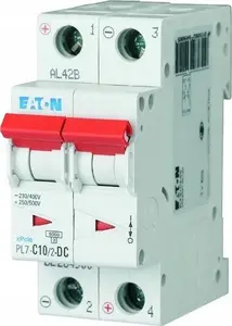 Автоматический выключатель Eaton PL7-C10/2-DC, 2-полюсный, 10А, 10кА, DC