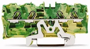 Wago 2004-1407 4-Conductor Through Terminal Block Green and Yellow