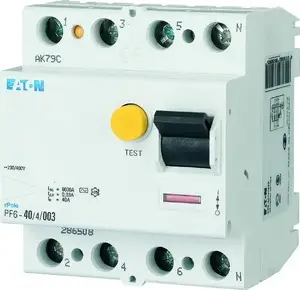 Дифференциальный выключатель Eaton PF6-25/4/01 4P 25A 0,1A тип AC