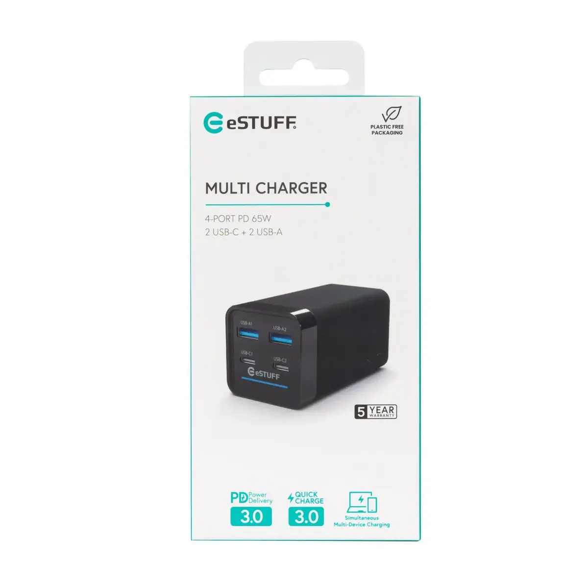 eSTUFF ES635200 65W Laptop Charger - Black Photo 8