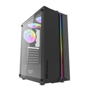 darkFlash DK151 Midi Tower PC Case, ATX/Micro ATX/ITX, Tempered Glass, Black