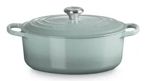 Чугунная овальная жаровня Le Creuset Signature 4.7 л, 29 см, синяя
