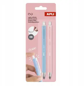 Вечный механический карандаш Apli Infinite, HB, синий и розовый, 2 шт.