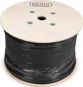 Digitus DK-1511-V-5-OD U/UTP Cat.5e Outdoor Network Cable, PE Jacket, Black, 500m