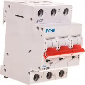 Автоматический выключатель Eaton PLSM B10/3-MW, 3-полюсный, характеристика B, 10А, 10кА