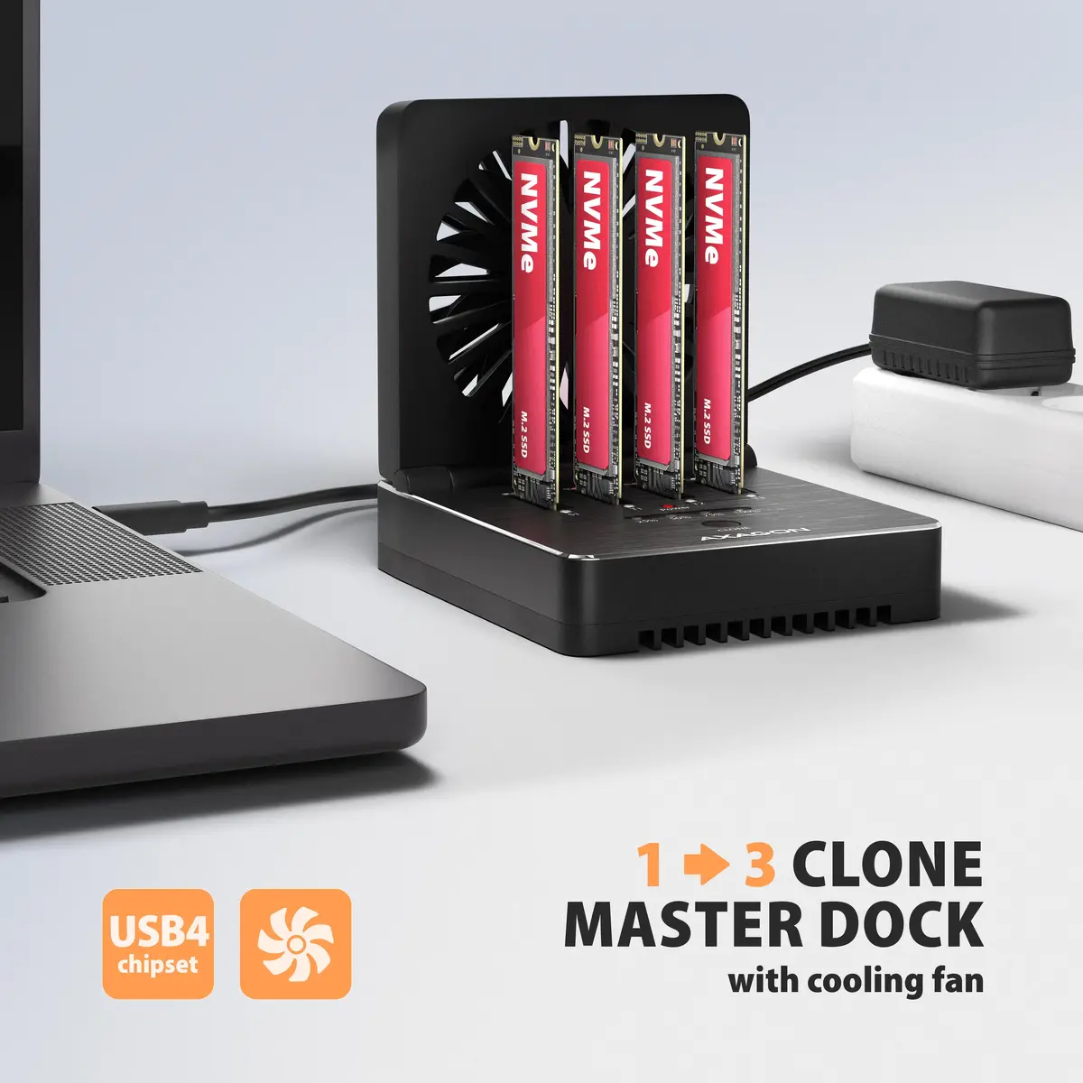 Док-станция Axagon ADSA-M2C44 USB4 для 4x M.2 NVMe SSD Photo 2