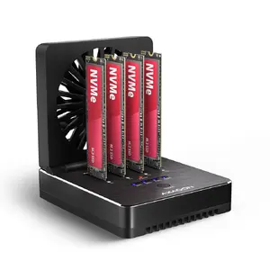 Док-станция AXAGON ADSA-M2C44 USB4 для 4 твердотельных накопителей M.2 NVMe с функцией клонирования без ПК, интерфейс USB 4 Type-C, скорость передачи 40 Гбит/с, алюминий, черный