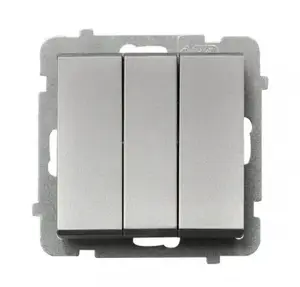 Ospel Sonata ŁP-13R/m/38 Triple Switch, 10A 250V, Silver