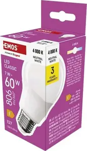 Neutralle LED Bulb E27, 7W, 806lm, 4000K, Classic A60
