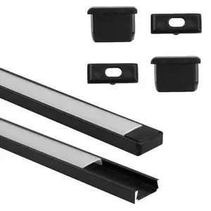 Eco Light N02 Surface Mounted LED Profile Black with Frosted Diffuser 2m