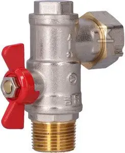 Valvex SPIN leņķa lodveida vārsts ar filtru un uzgriezni DN20 PN25 G3/4-G3/4