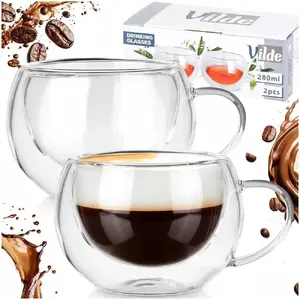 Vilde 139818 Thermal Glasses 280ml, Set of 2, Double-Walled for Coffee and Tea