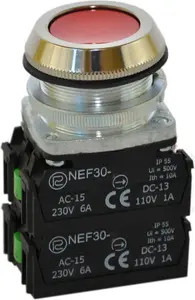 Promet W0-NEF30-K 2X2Y C Control Pushbutton 30mm Red Momentary 2NO 2NC