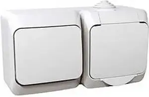 Комплект Schneider Electric: выключатель и розетка с заземлением WDE000580