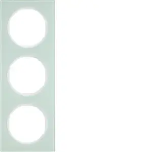 Hager 10132209 trīskāršais rāmis gaismas slēdžiem, stikls, balts