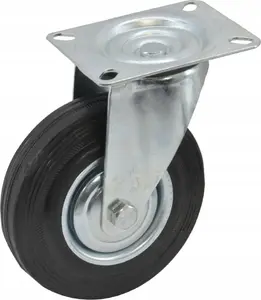 AWTools AW23311 Swivel Caster Wheel, Black Rubber, 75mm