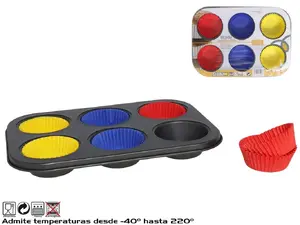 KITCHEN&GO Muffin Baking Pan with Paper Liners