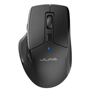 JLab JBuds Office Wireless Optical Mouse, 2400 DPI, 7 Buttons, Bluetooth and USB Type-A, Black