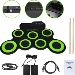 OEM Portable Roll-Up Electronic Drum Pad with USB and MP3 Support including Drumsticks