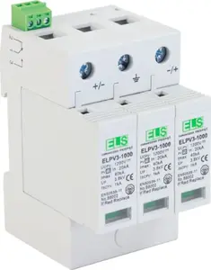 Устройство защиты от перенапряжения ELS Elektrotechnika ELPV3-1000 тип 2 4P 20/40кА для фотоэлектрических систем 1000/1200В