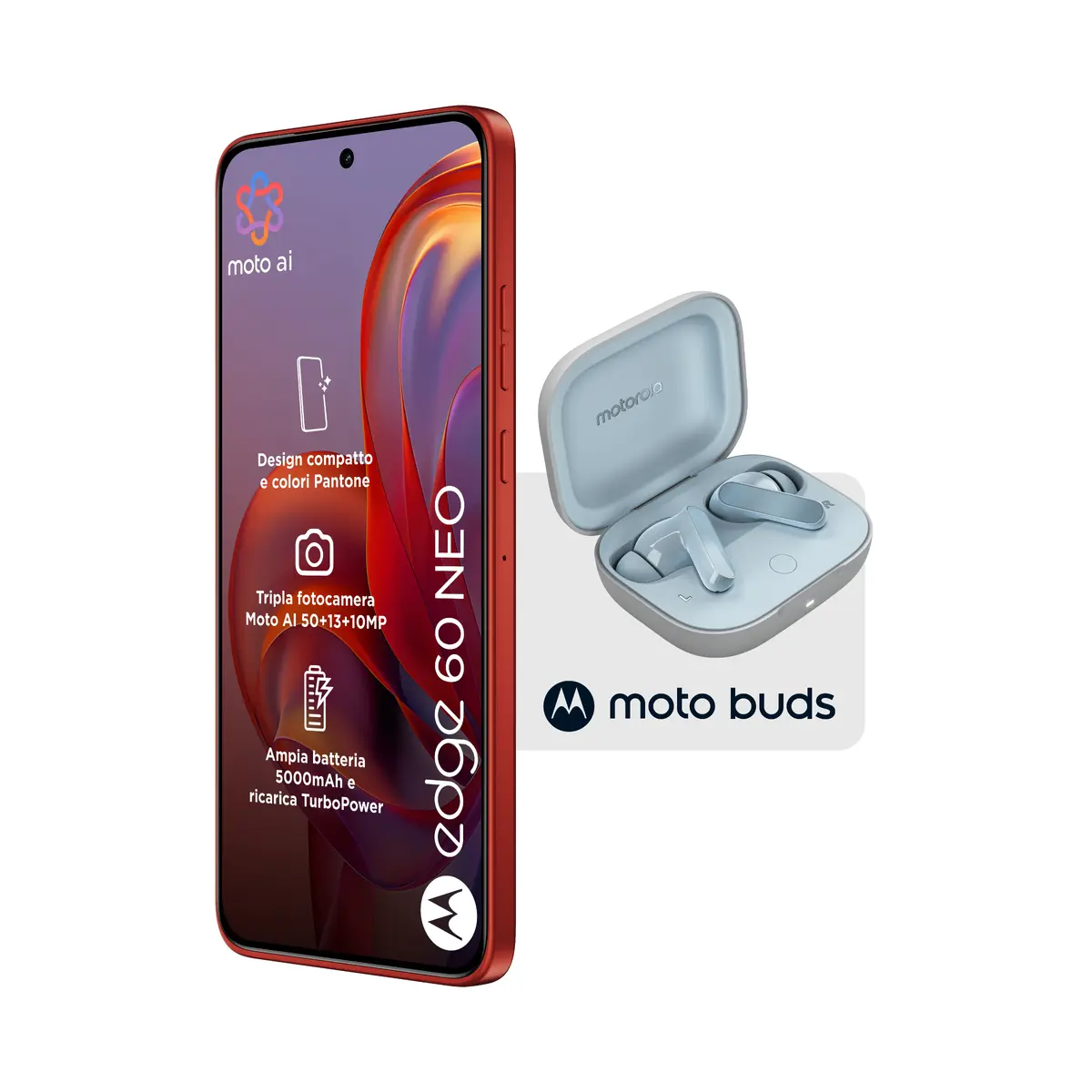 Смартфон Motorola Edge 60 Neo с наушниками Moto Buds Photo 2
