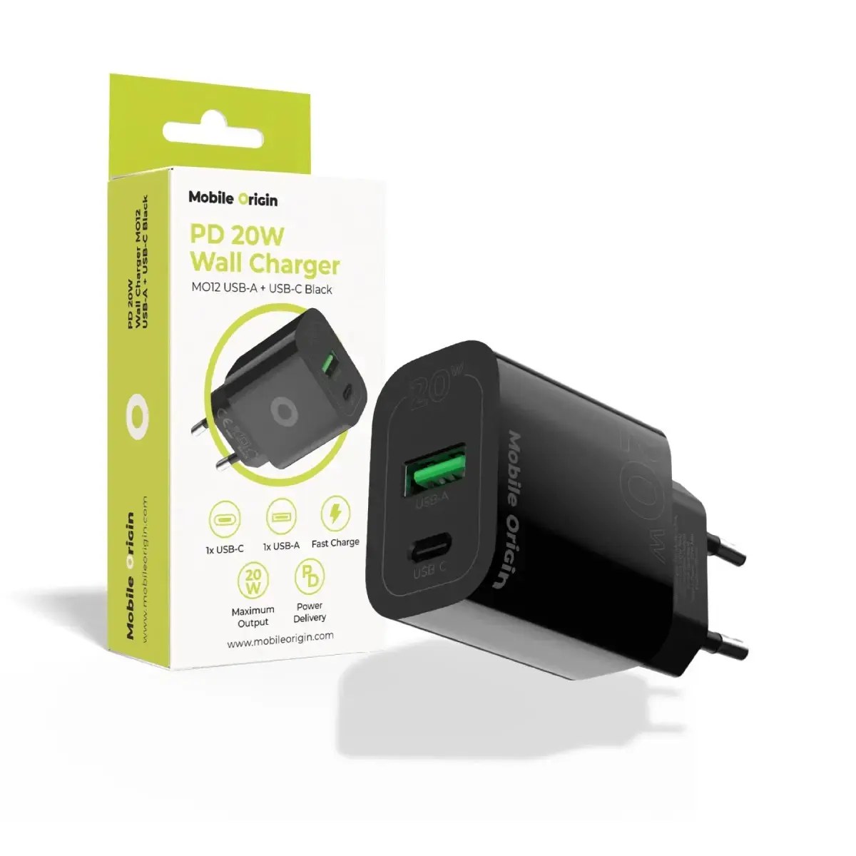 Сетевое зарядное устройство PNY Mobile Origin FRL-PD20W-MO12-BLK Photo 2