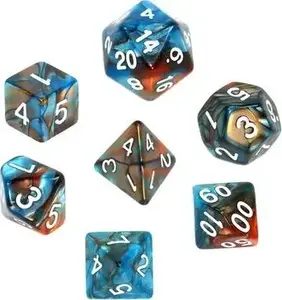 Rebel RPG Dice Set, Two-Color, Orange-Blue